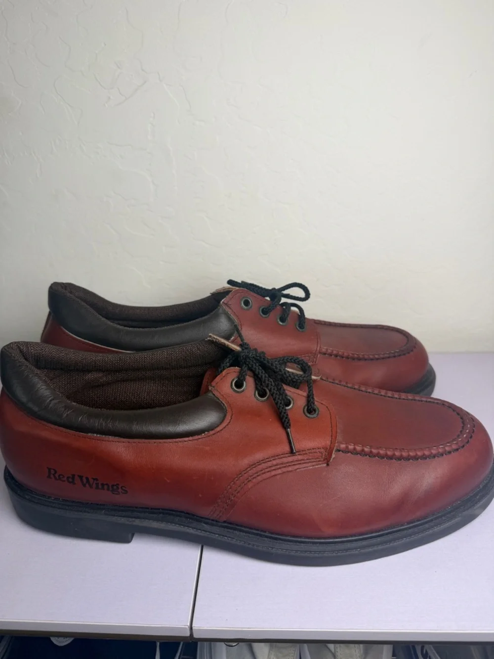 Red Wing loafers size 15 d like new leather shoes